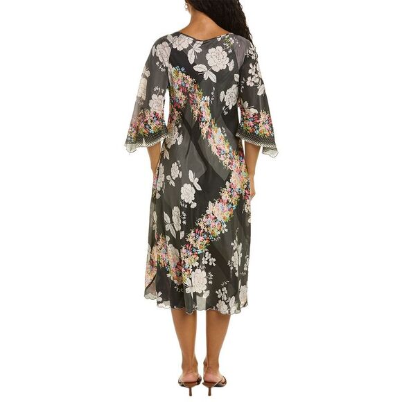 Johnny Was Redland Raluca Silk Midi Dress - Picture 2 of 3